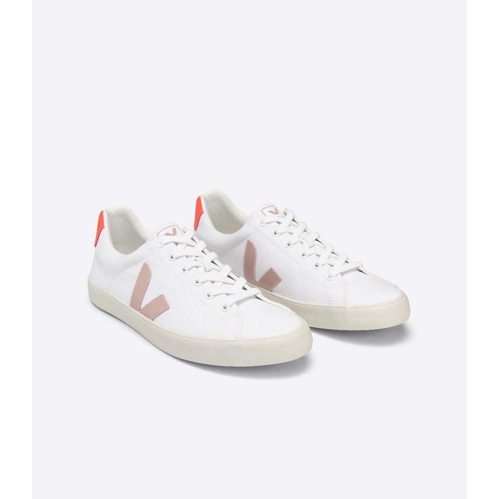 Women's Veja ESPLAR SE CANVAS Sneakers White/Orange | ZA 605YXF